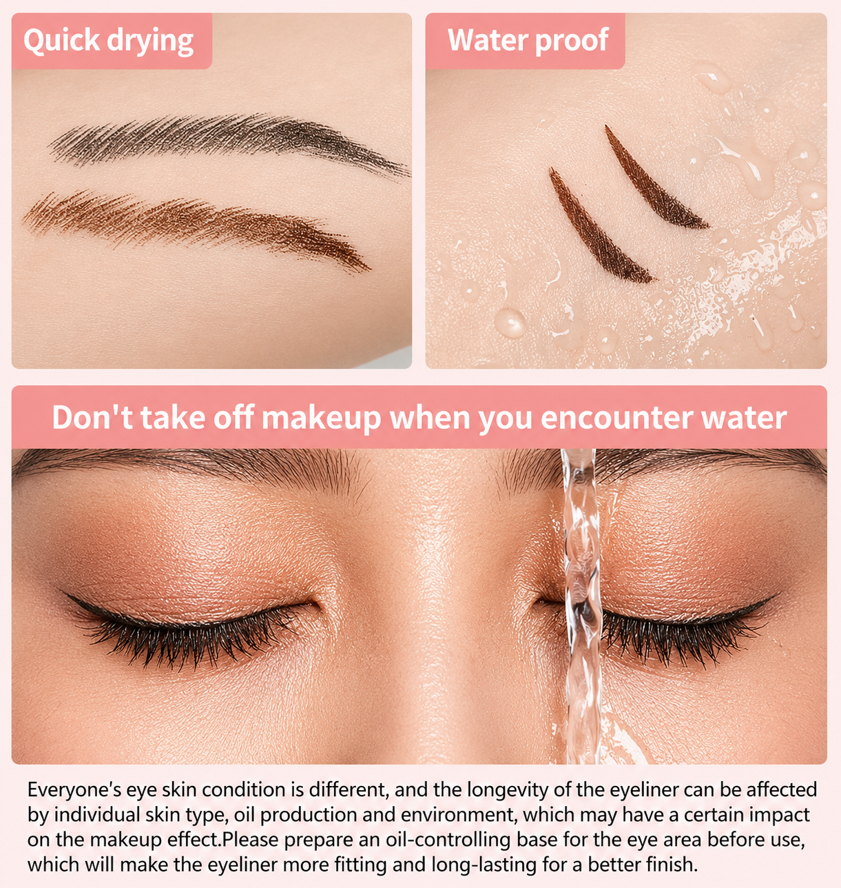 Waterproof, fast-drying eyeliner for smooth, natural-looking eyes