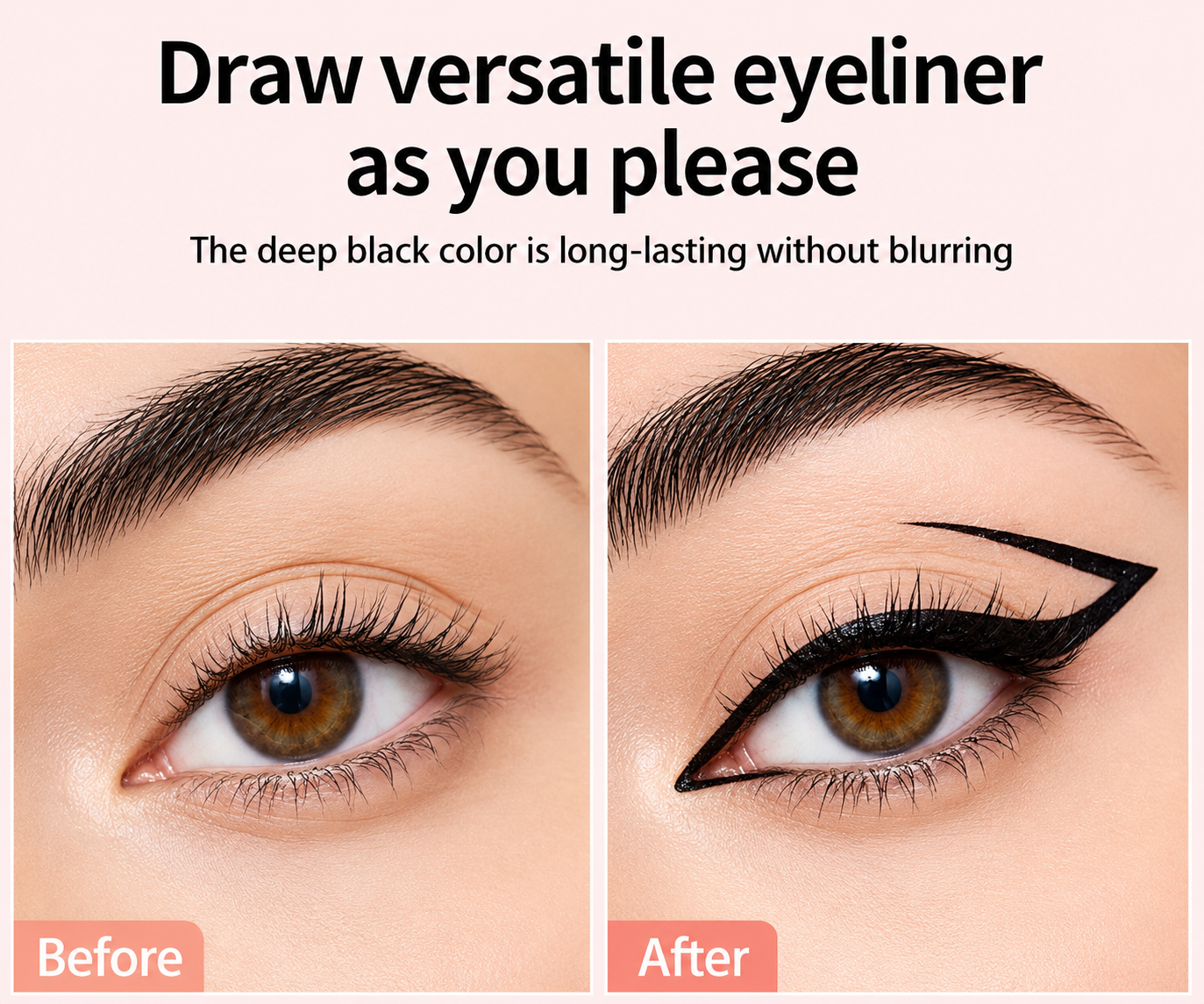 Waterproof, fast-drying eyeliner for smooth, natural-looking eyes